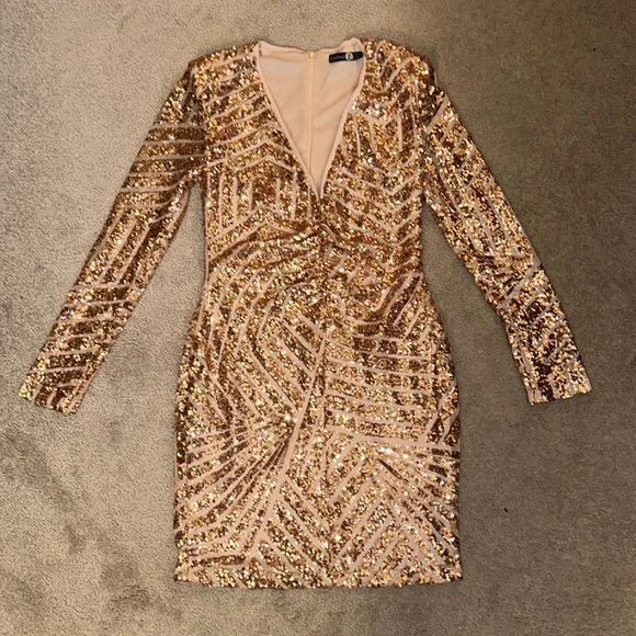 boohoo brown sequin dress The 
